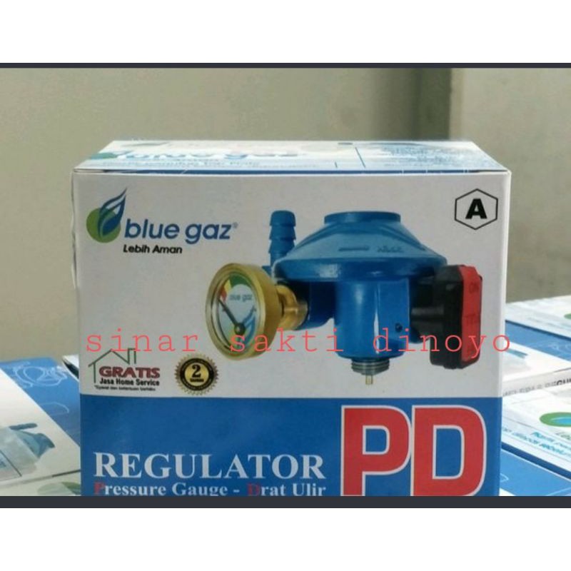 Regulator blue gas asli / blue gaz SNI + meteran meter tekanan gas