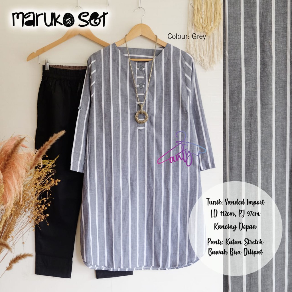 PAKAIAN FASHION HQ WANITA MARUKO SET BY ANTY
