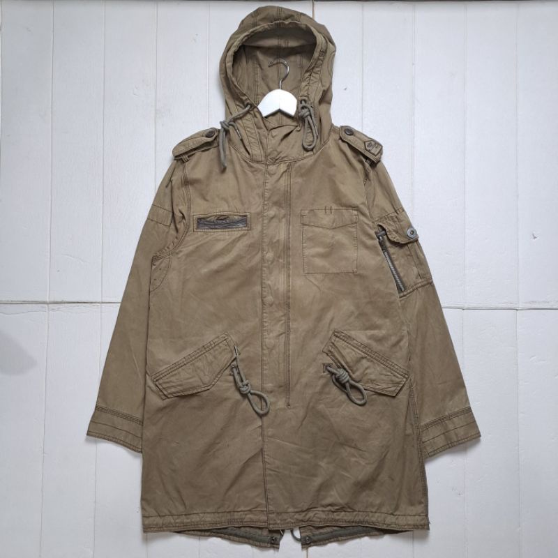 JAKET PARKA BRITISH MODS FISHTAIL OLIVE PARKA JACKET BY THERE'S SIZE XL