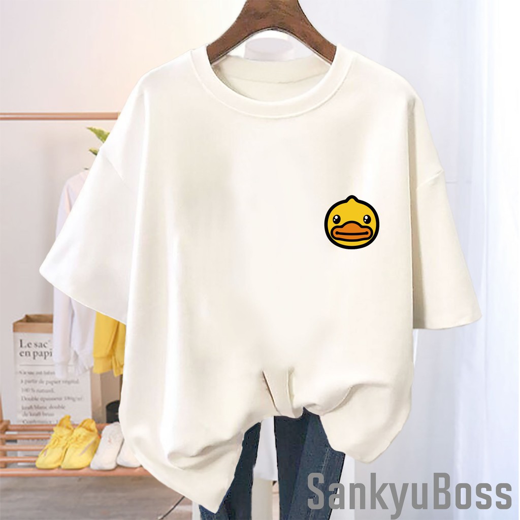 SANKYUBOSS - KAOS B DUCK LUCU ATASAN UNISEX KOREAN STYLE BAJU WARNA LILAC KAOS OVERSIZE
