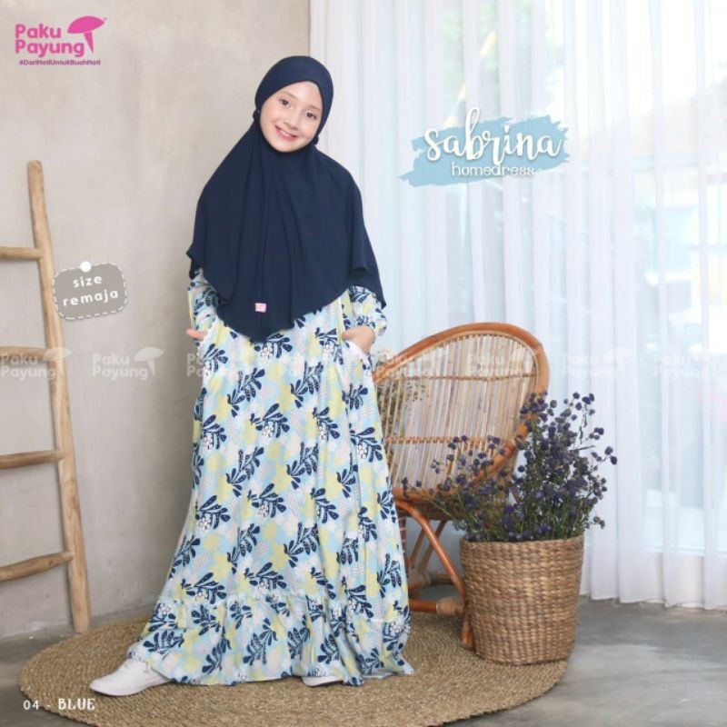 Sabrina Set Gamis Rayon Anak + Khimar Baju Anak Muslim Perempuan by Pakupayung 8-9th