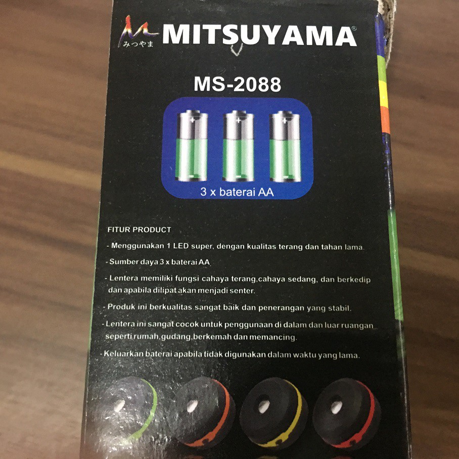 Lentera Senter Lipat 2in1 Mitsuyama MS2088 Pocket Baterai