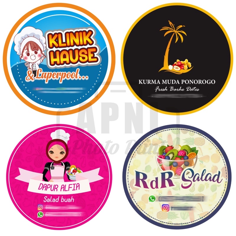 

Cetak Stiker Custom Label Makanan Label Usaha Stiker Usaha Logo Olshop Bulat