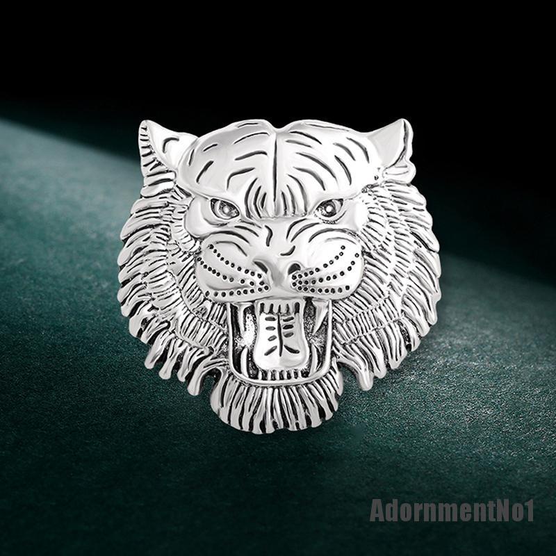 (Adornmentno1) Bros Pin Casual Bentuk Kepala Harimau Untuk Pria / Wanita