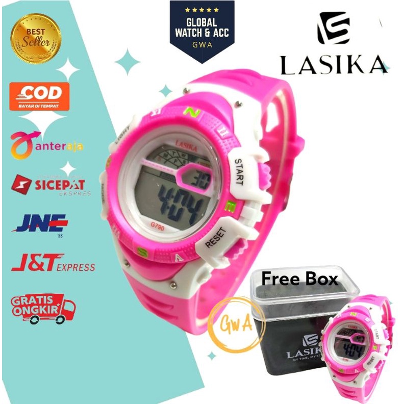 Jam Tangan Anak Lasika Digital Cowok Cewek G790/790  Fashion Water Resistant/anti air