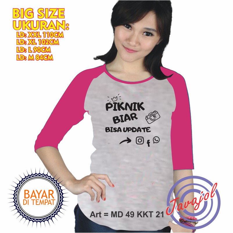 JAVAJOL Baju  Wanita  Atasan Kekinian  Kaos  Raglan Raglan 