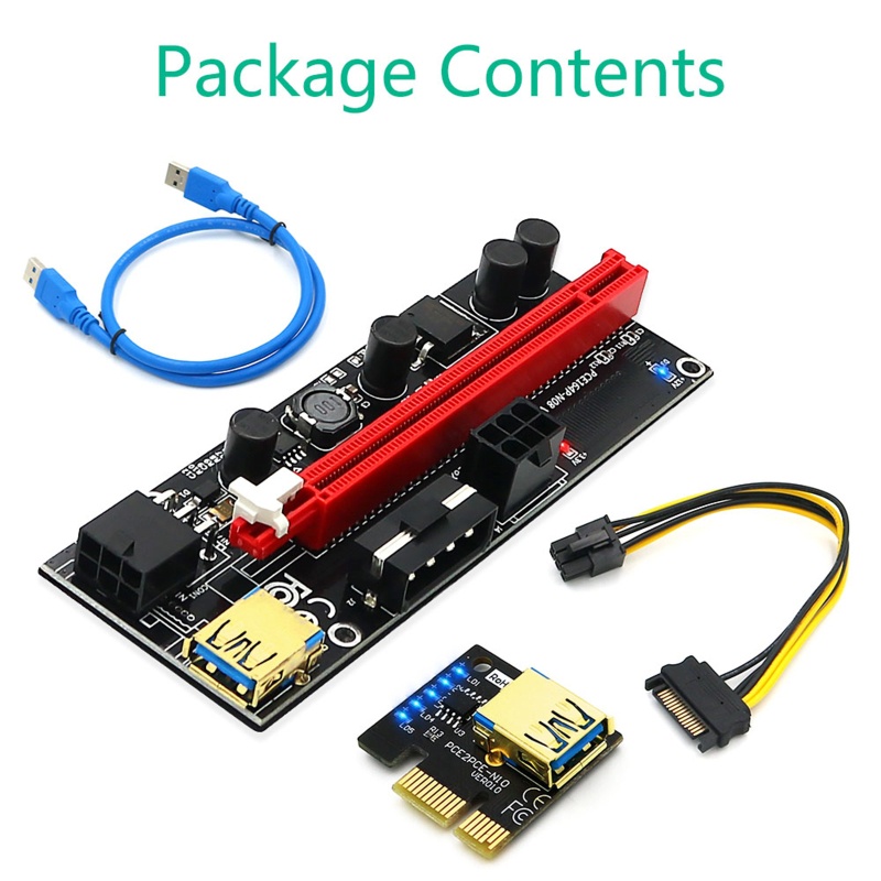 Btsg PCI-E 1X Ke 16X Extender Adapter Card PCI E Graphics Card Usb3.0 Adapter Card