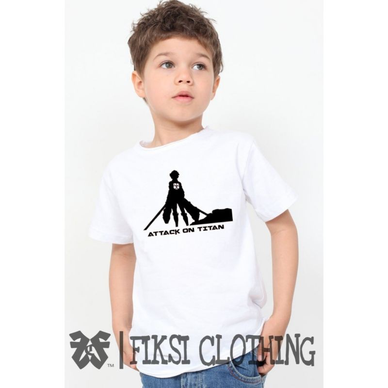 Tshirt Baju Kaos Anak Anime AOT Eren Yeager - Fiksi Clothing