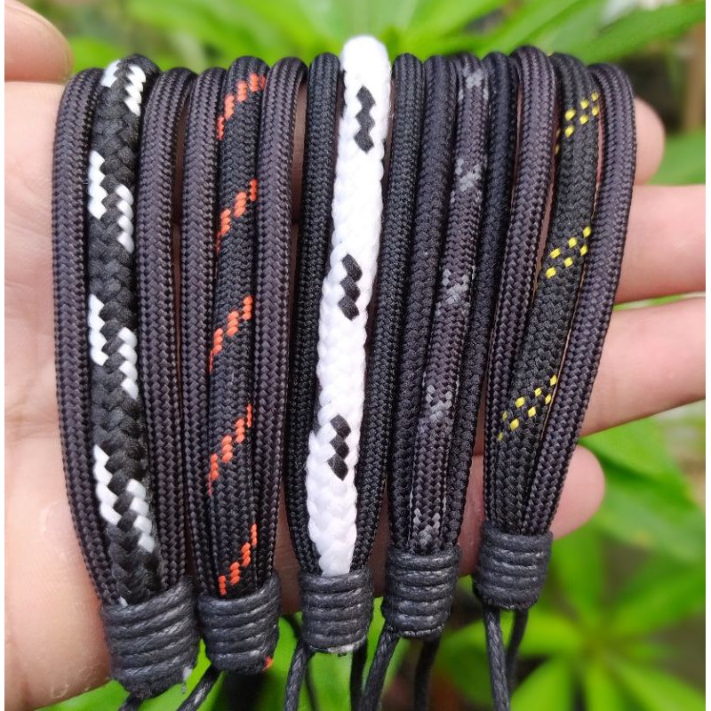 Gelang Tali Kombinasi 3 Rangkap Bulat Hitam Harga Grosir