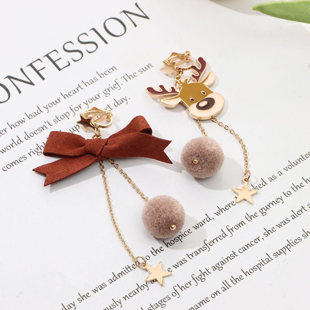 Preva Anting Elk Natal Anting Lucu Perhiasan Untuk Wanita Butterfly Knot Earring