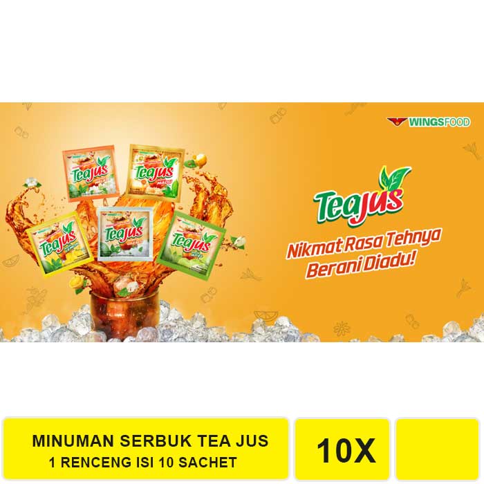 TEA JUS MINUMAN SERBUK TEH ANEKA RASA (1 RENCENG ISI 10 SACHET).