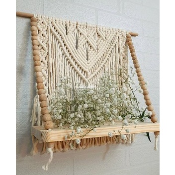 READY STOK) macrame rak kayu monte/ macrame ambalan/ rak buku/ Dekorasi rumah