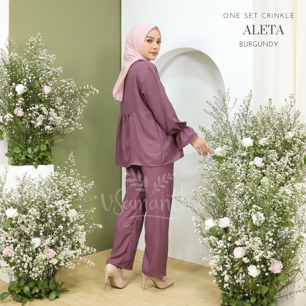 One Set Wanita Crinkle Airflow Aleta