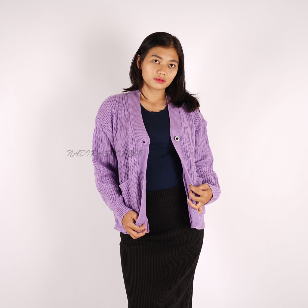 CARDIGAN RAJUT KANCING SAKU PREMIUM 5GATE BY NADIRA