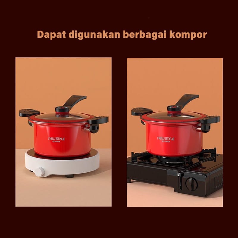 GL Panci Presto 3,5Liter / Teflon Pressure cooker Lunak Totipotent / Panci Pelunak Daging Serbaguna