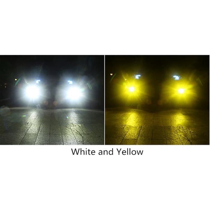 LAMPU LED FOGLAMP HEADLAMP C6 2 WARNA 1 SET PUTIH KUNING 3500K 6000K