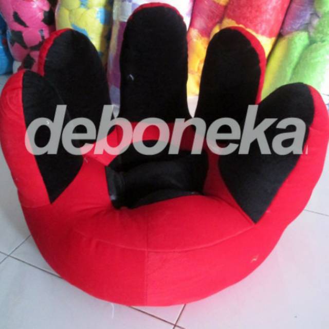 Sofa Jari Anak MICKEY Merah Hitam