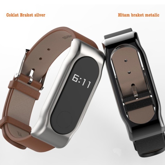 Leather Strap Gelang tali  Kulit Xiaomi Mi Band 2 OLED Mijobs ORIGINAL