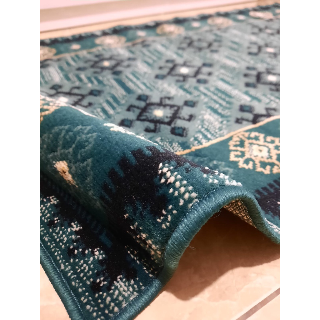 KARPET MIRZAE 100 X 150 MZ02 GREEN Karpet Lantai Hijau, Permadani Bulu Tebal-6
