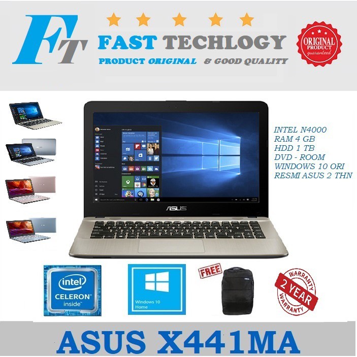ASUS X441MA (N4000) - 4GB - HDD 1TB - DVD - 14" -W10