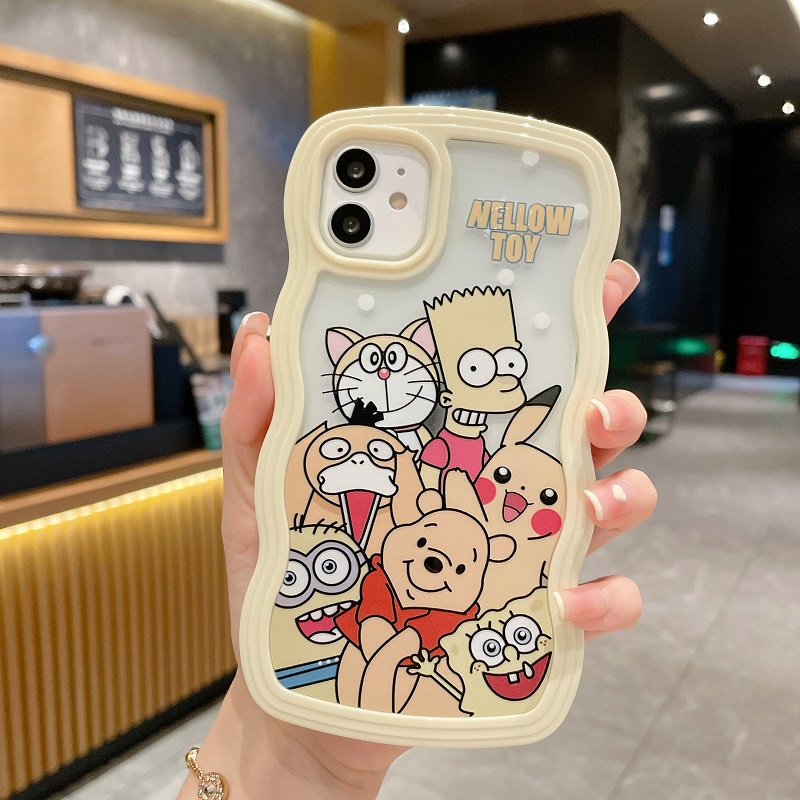 2 in 1 case Pelindung Motif Kartun Untuk iPhone 11 12 13 Pro MAX X XR XS MAX