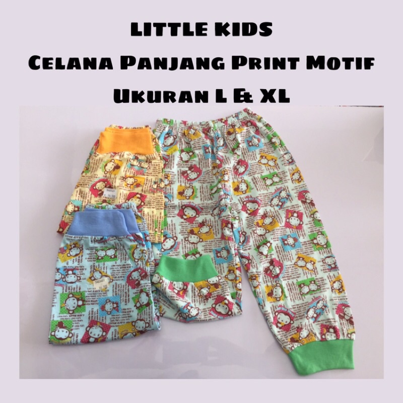 LITTLE KIDS Celana Panjang Print Motif Anak Ukuran M & XL