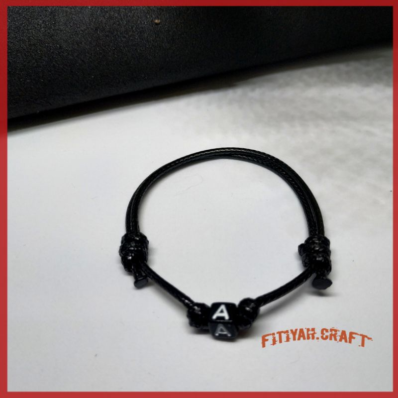 GELANG COUPLE TALI KOREA 2MM MURAH GELANG INISIAL HURUF