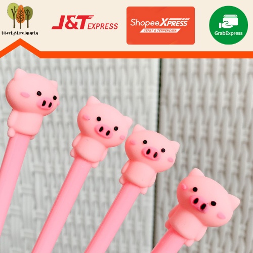 

Pulpen Gel Babi Pink Pena Pig Lucu Kado Unik Tinta Hitam Alat Tulis Kantor Ready COD