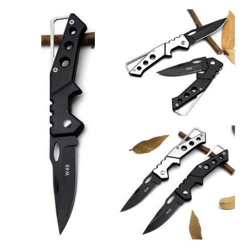 Pisau Lipat Saku Pancingan Survival Serbaguna W46 Portable knive Hitam 111110