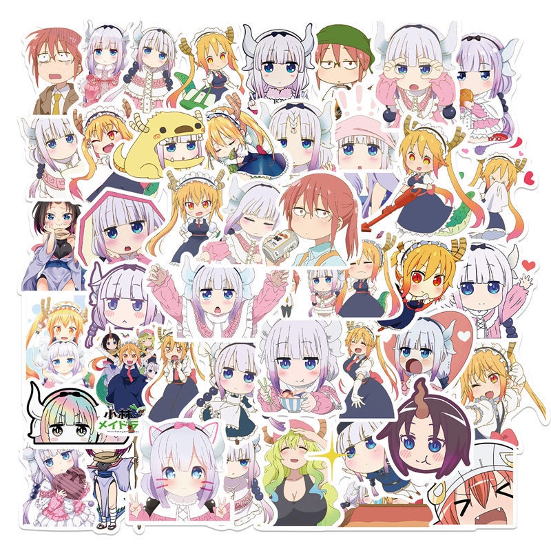 Miss Kobayashi's Dragon Maid stiker lucu anime stiker notebook dekoratif Jurnal bahan stiker bagasi