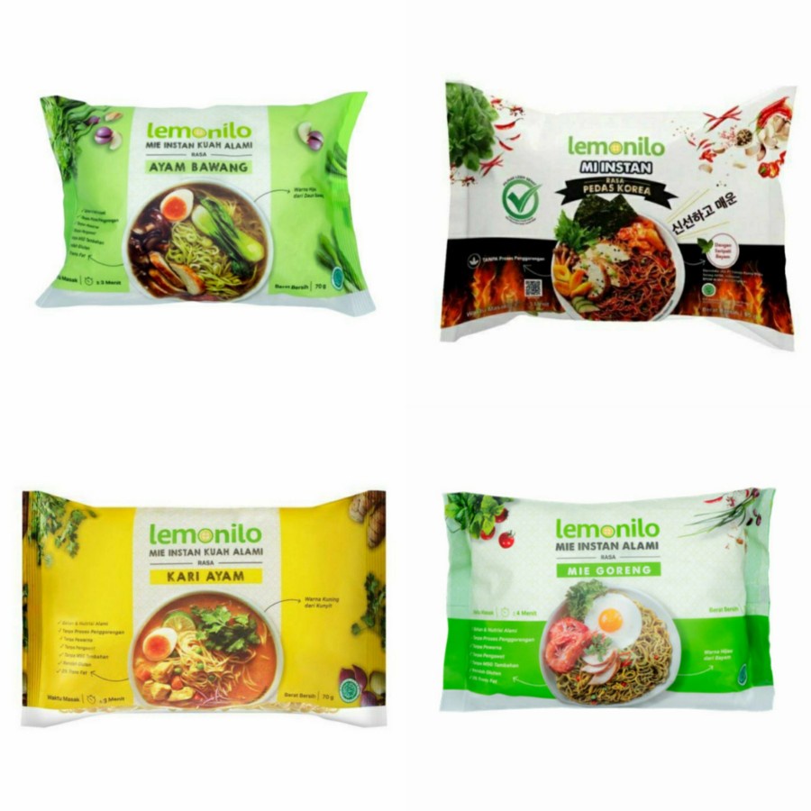 

LEMONILO Mie instan sehat non MSG dengan 4 varian rasa - Mie Organik / Lemonilo Mie Instan