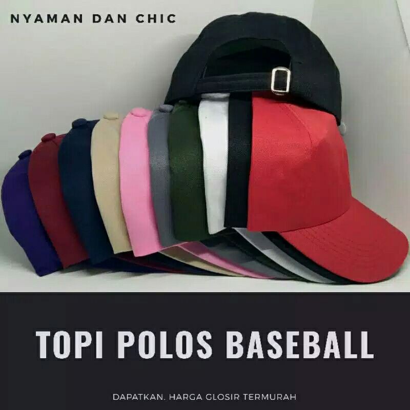 Hitam polos/ Topi Baseball Unisex/ topi Pria Wanita/ Topi Snapback Hitam polos New Promoo