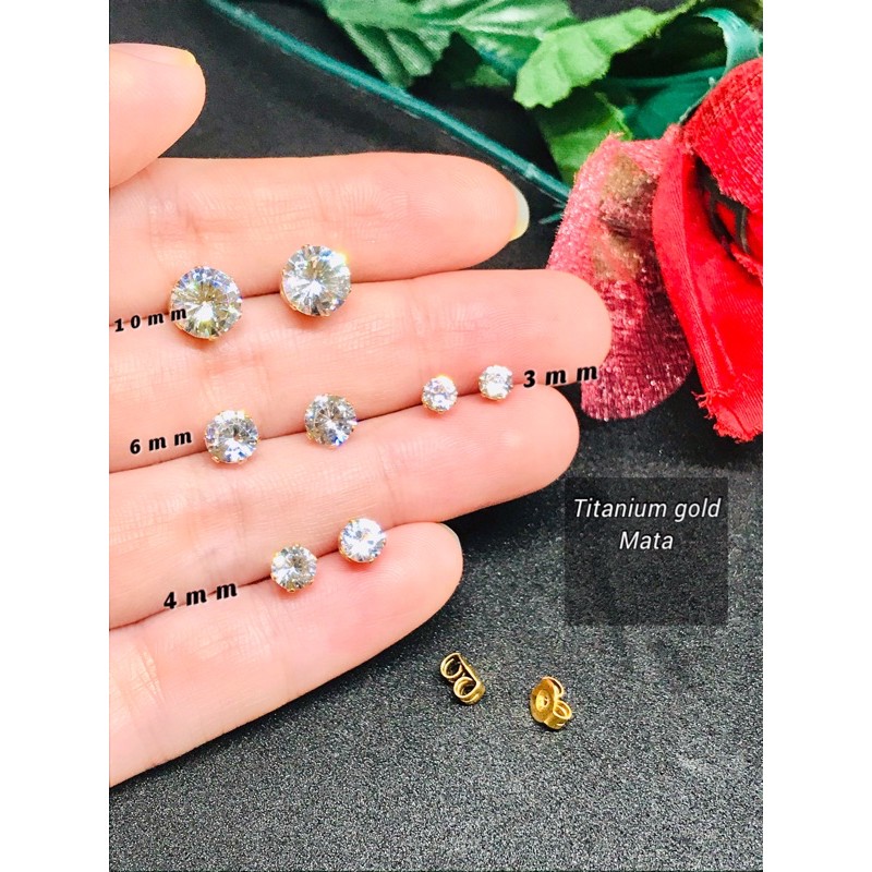 Anting Tusuk mata Emas Titanium anti karat