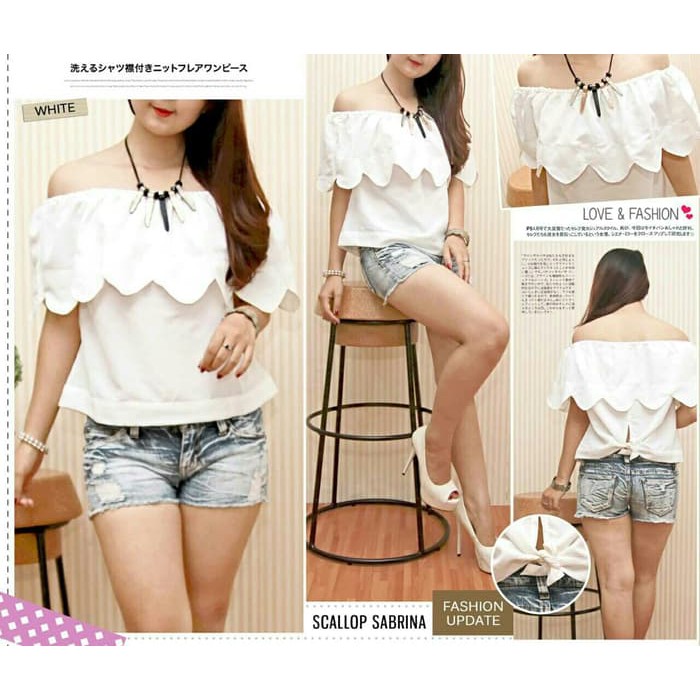 BIG SALE [minosa RO] blouse wanita twiscont putih