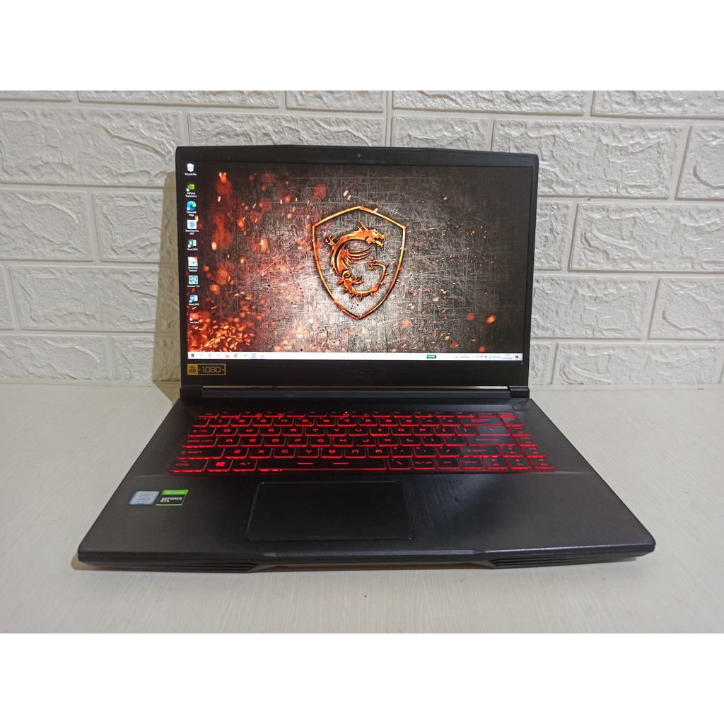 MSI GF63 8RD Core i7-8750H RAM 16GB Nvidia GTX 1050Ti Max-Q SSD Laptop Gaming Second Bekas Gen 8 GTX1050Ti