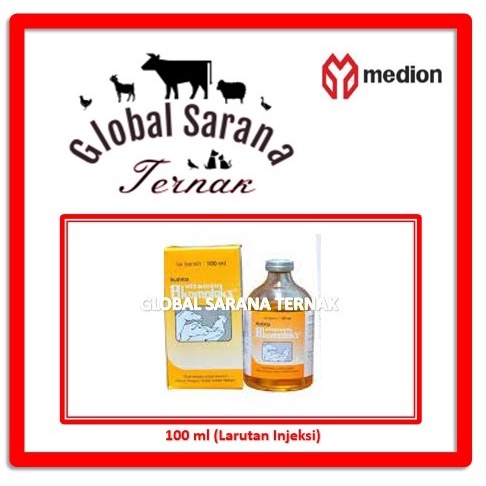 Vitamin B Kompleks Medion 100 ml Injeksi  (Vitamin Ayam/Kambing/Sapi)