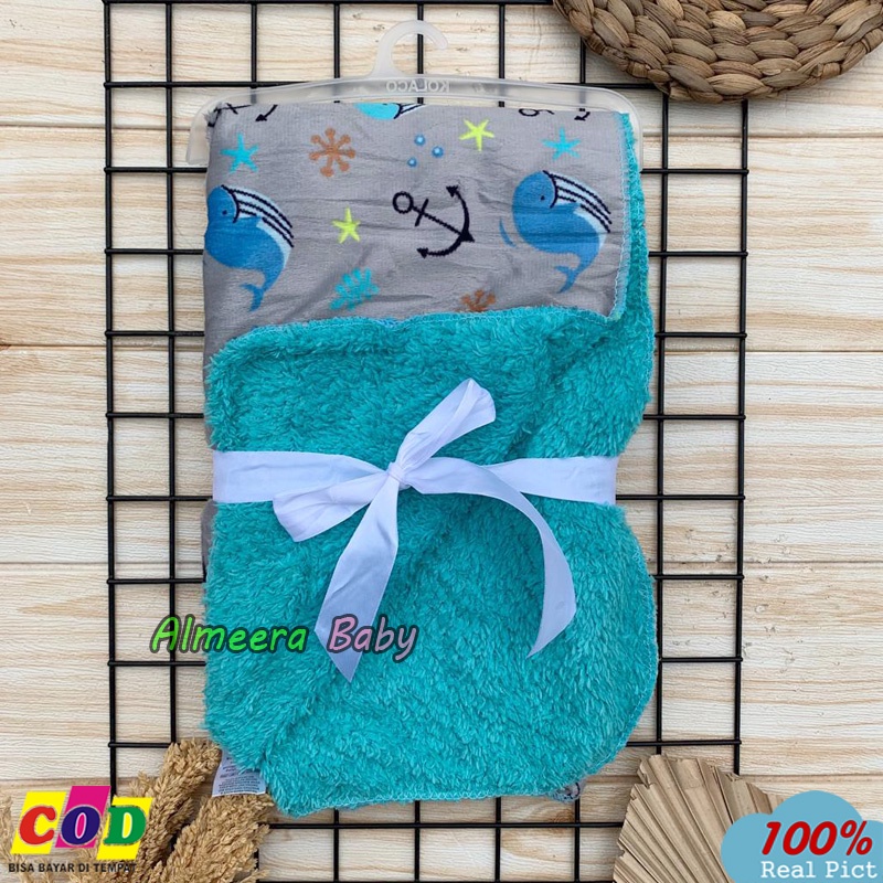 Selimut Bayi Tebal Selimut Bayi Double Fleece Ukuran 85 cm x 75 cm Gift