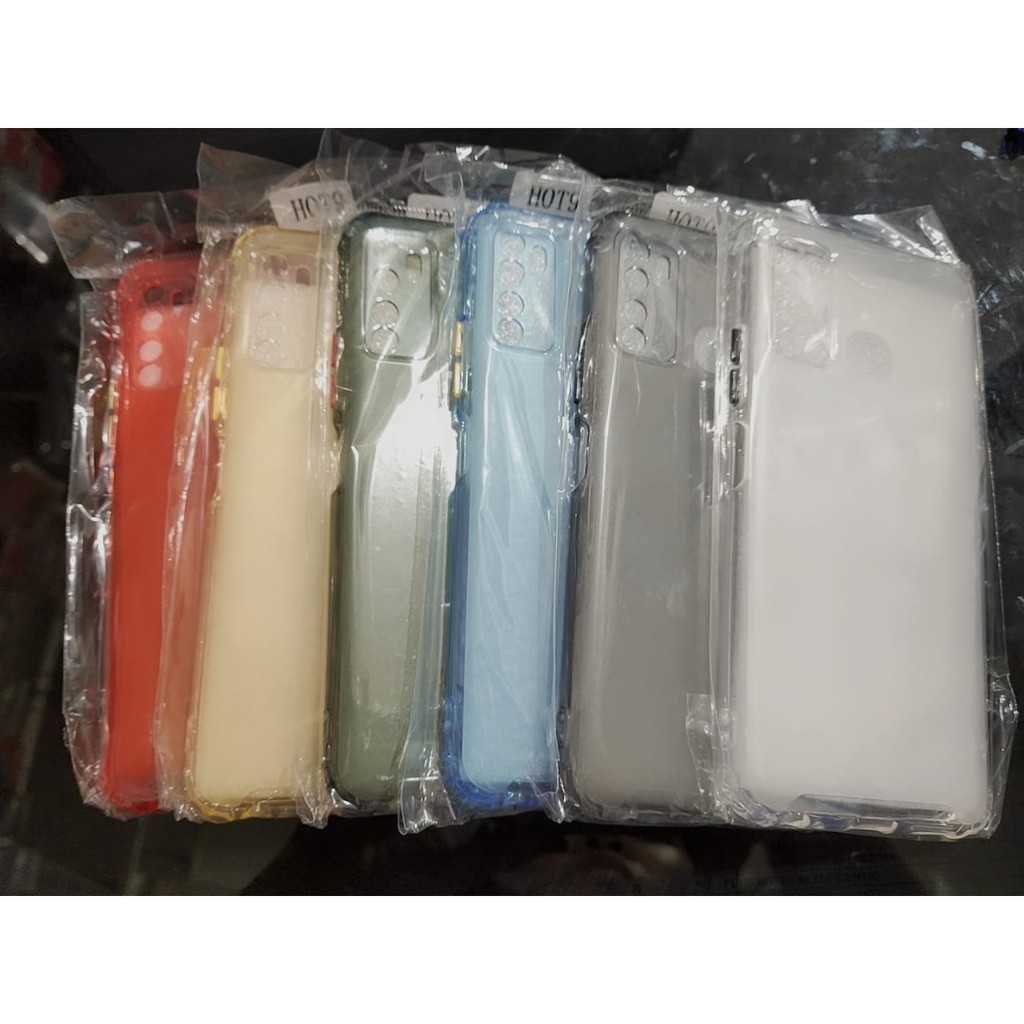 Soft Case Infinix Hot 9 6.6 Inchi TPU Button Color Transparan Pelindung Kamera