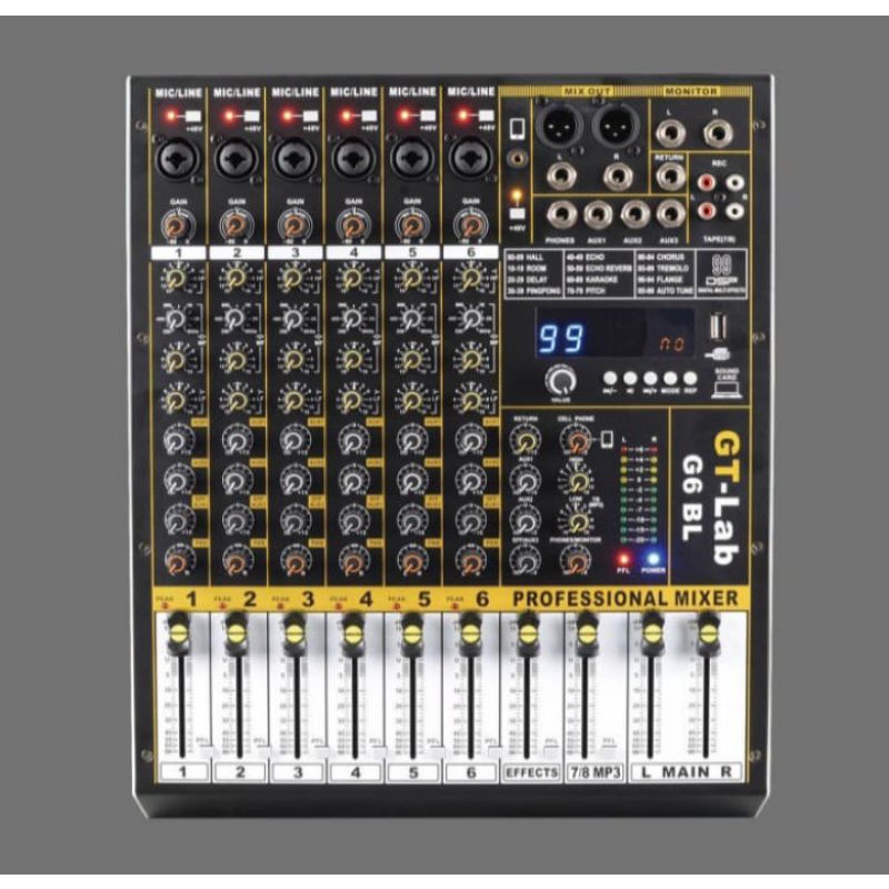 Mixer 6 Channel GT-LAB BY RDW G6 BL Original