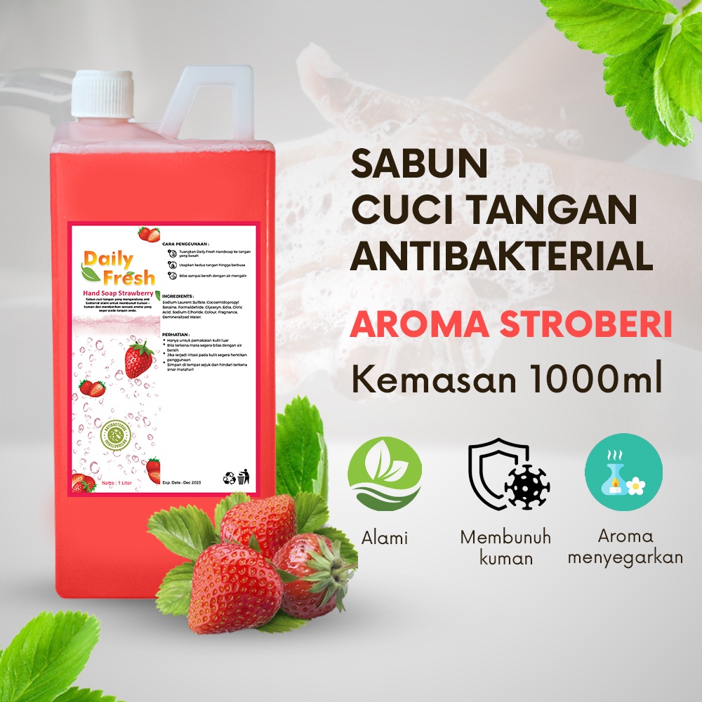 Sabun Cuci Tangan Antiseptik Antibacterial Hand Wash Hand Soap Daily Fresh 1 LITER