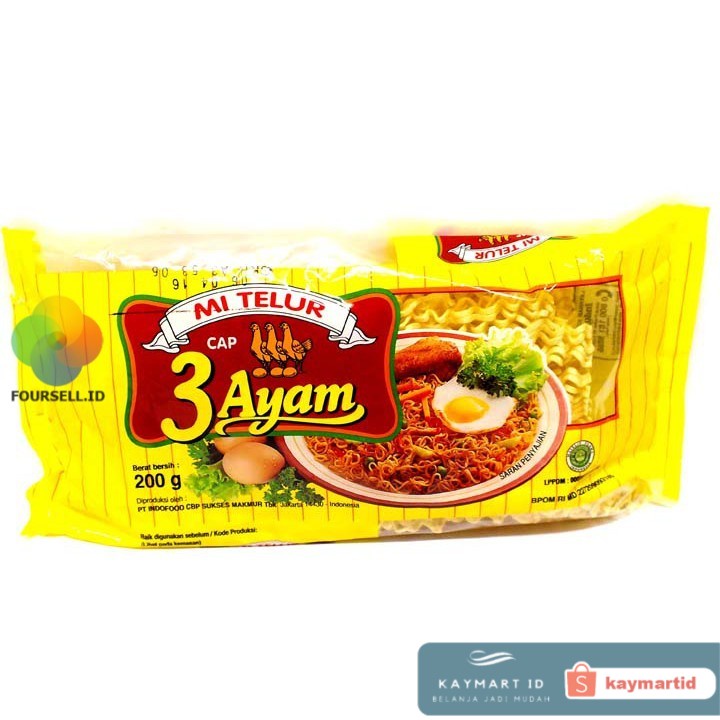 

Indofood - MIE TELUR 3 AYAM SUPER KUNING MAJU BERSAMA 2 Pcs Mi Instan Mi Indomie