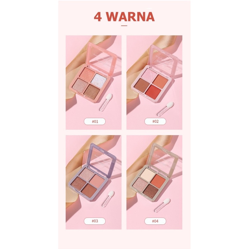 GRATIS ONGKIR LENGKAP WARNA{Bisa kirim instant COD Medan Termurah}  BEST SELER LAMEILA Eyeshadow 4 Warna (New) Kombinasi Glitter City Tahan Lama LA006