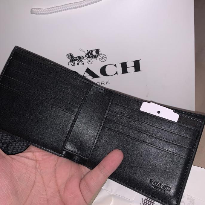 Menakjubkan Coach Men Wolf Double Billfold Wallet In Signature Canvas - Original Gilaa