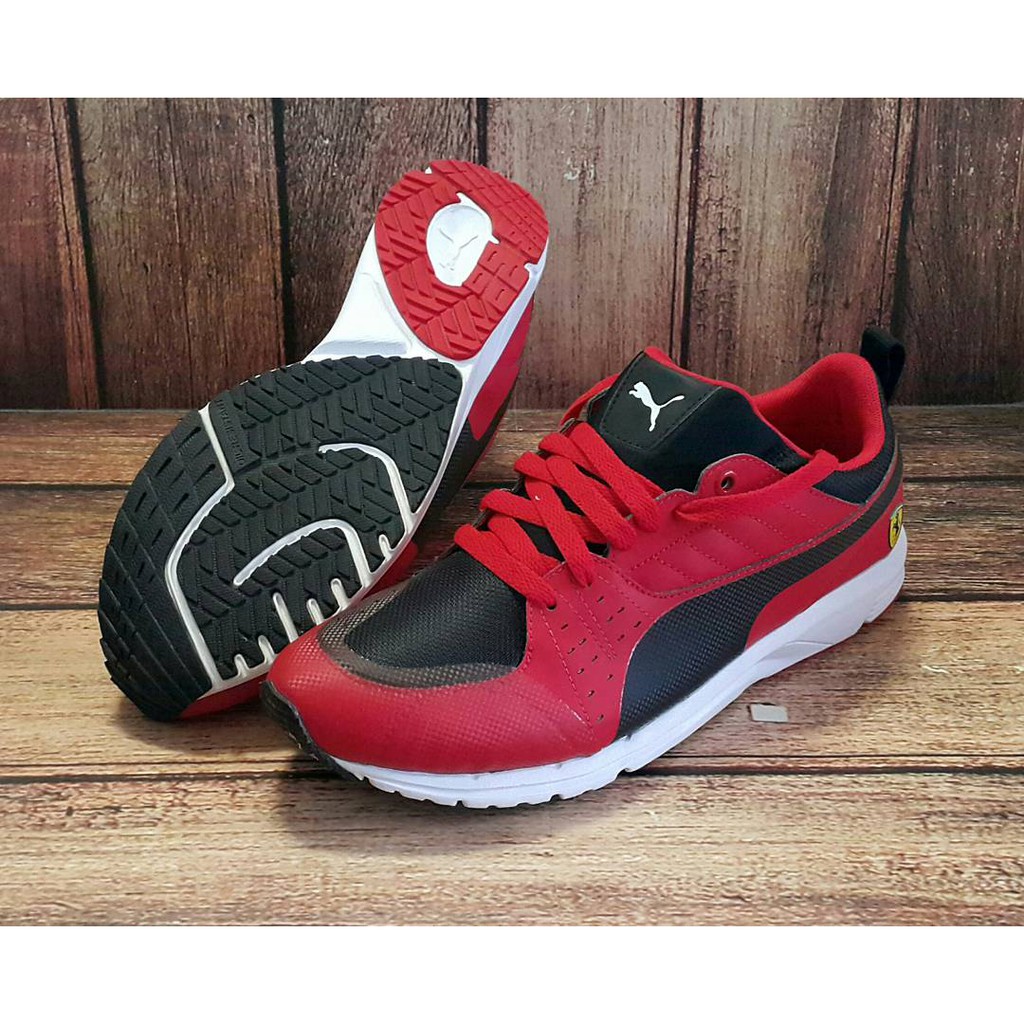 ORIGINAL Puma Ferrari Pitlane SF Sepatu Olahraga / Sneakers Pria Warna Merah