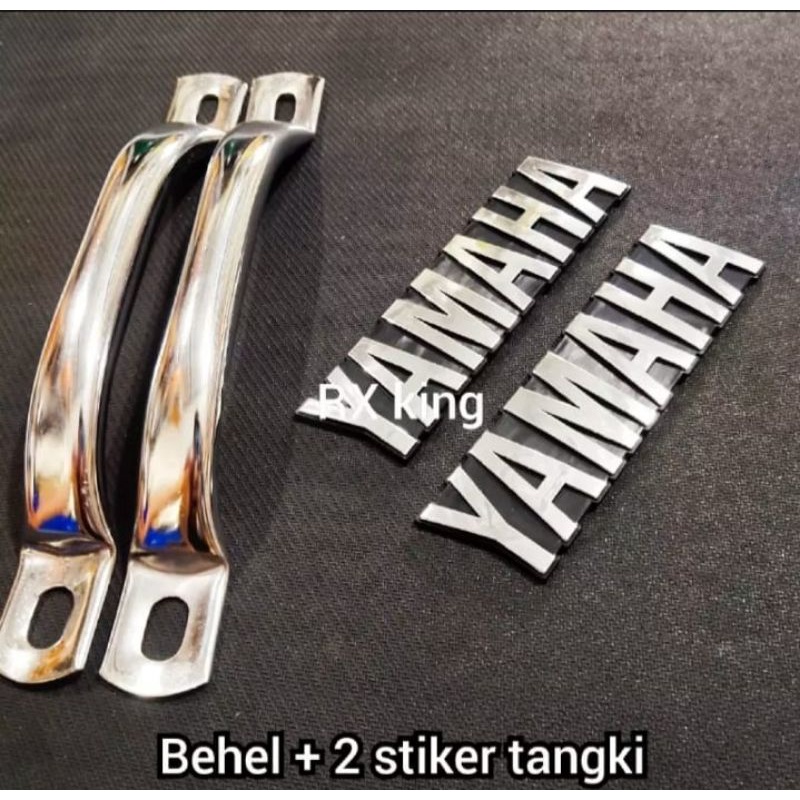 Emblem / Stiker Timbul Tangki Rx-King Silver Satu Set Kanan Kiri Dan Behel Rx-King