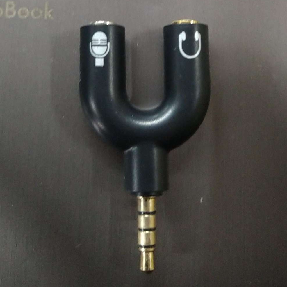 Audio Splitter U Shape Male to Dual Female Headphone &amp; Mic Jack 3.5mm