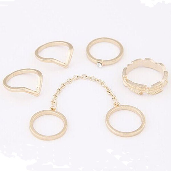 cincin set v leaves diamond set rings (2j1) jci062