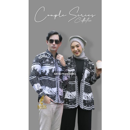 ANDARA Baju Batik Atasan Hem Guru Batik Pria Wanita Lengan Panjang Slim fit Modern Kerja Kantor  Kat