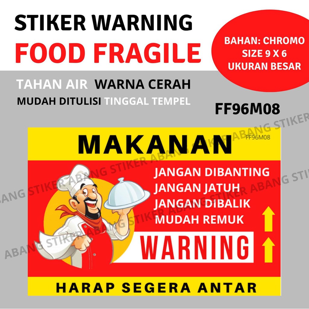 Stiker Food Fragile Koki Besar