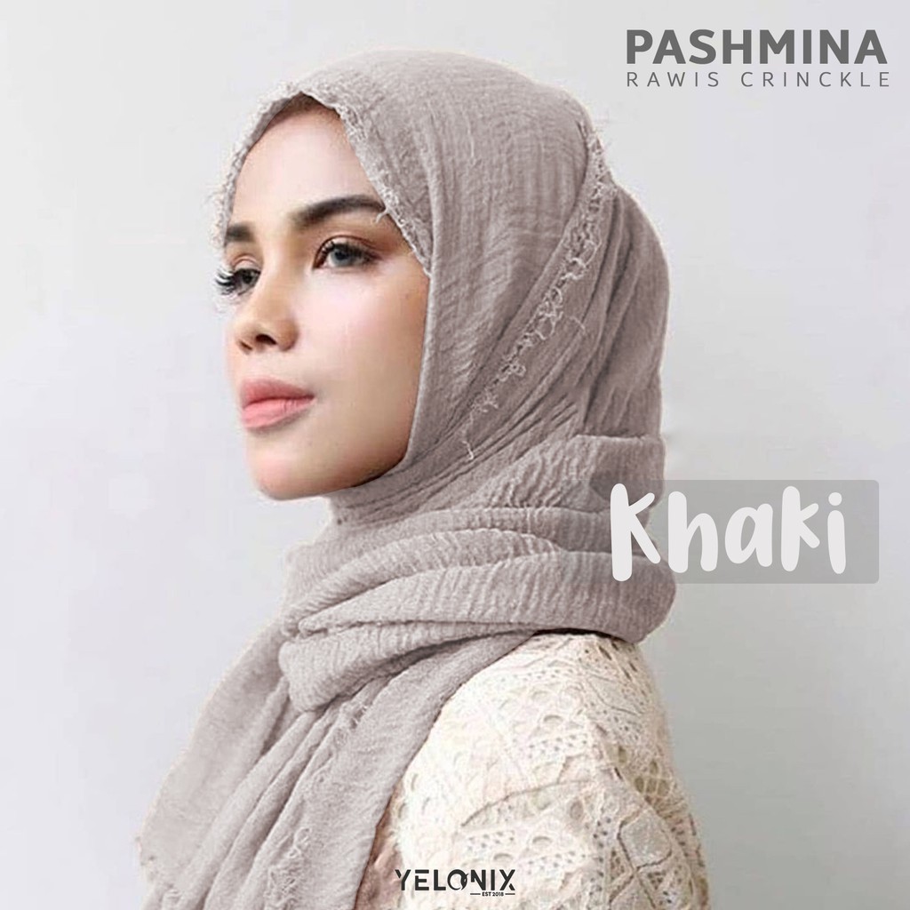 Pashmina Rawis Hijab Crinkle Arabic Kerudung turki malaysia Negro Shawl - Yelonix